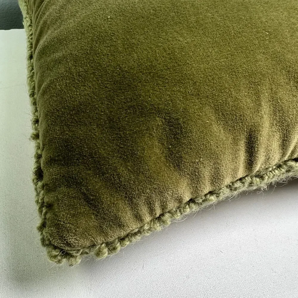 Laura Megroz Wool Latch Hook Pillow Vintage Rose 18x18 Chandler Four Corners